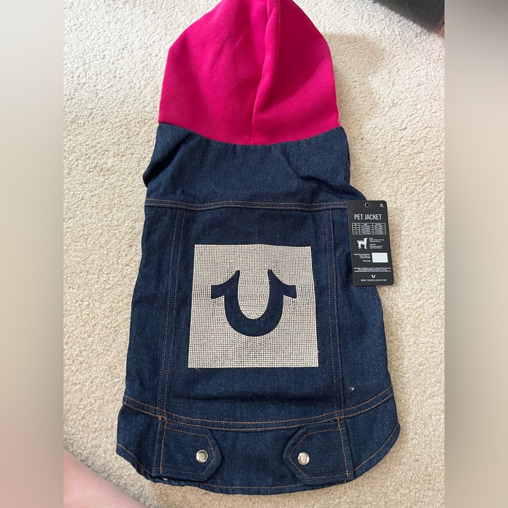True Religion Crystal Denim Pet Jacket XL